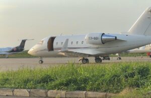 NSIB Investigates Challenger 604 Door Separation After Mayday Call Challenger 604 aircraft involved in the door separation incident under investigation by the NSIB in Abuja.